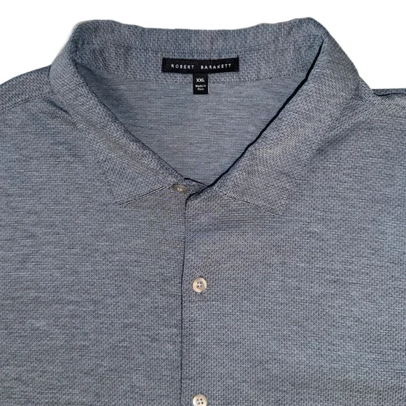 Robert Barakett Robbins Knit Button-Down Shirt Men’s XXL Gray Short Sleeve - Picture 8 of 11
